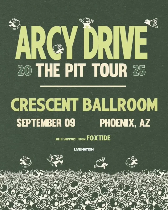four piece attic-rock band @arcydrive hits the crescent stage with @foxtideband on tuesday, september 9th!⁠
⁠
$20 adv, link in bio