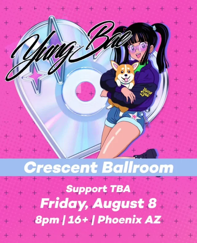portland-based artist @yungbae brings his signature blend of disco, funk, future funk, and 1980s japanese city pop to crescent on friday, august 8th!⁠
⁠
$28 adv, link in bio