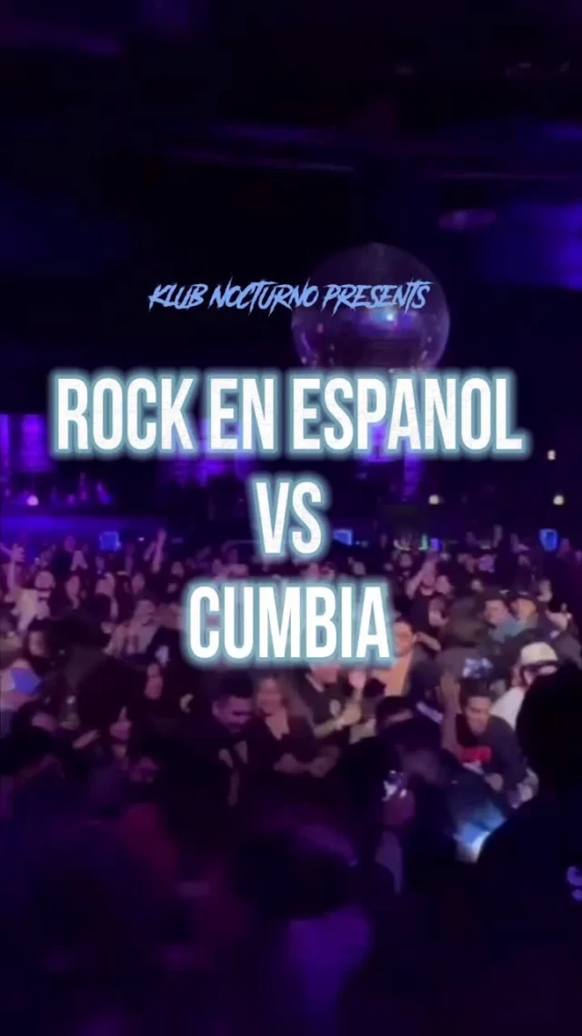 this friday! @klub_nocturno presents rock en español vs cumbia night featuring all your favorite rockero/rock en español, cumbia, spanish pop, and 80s⁠
⁠
$15 adv, link in bio⁠