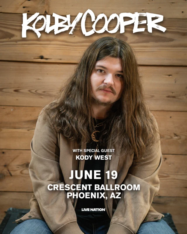 on sale now ✨ texas country music singer @kolbycooper_ hits the crescent stage with @kodywest on thursday, june 19th!⁠
⁠
$20 adv, link in bio⁠