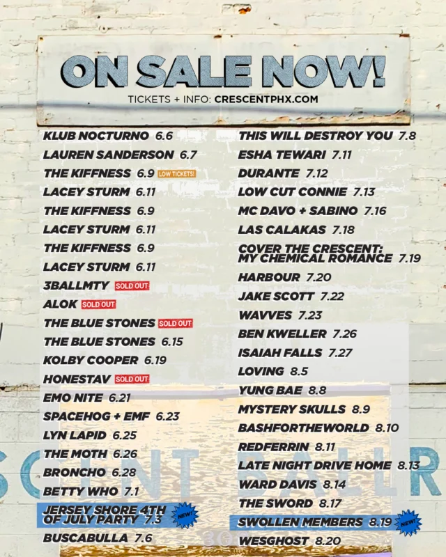 on sale now at crescentphx.com ✨⁠
⁠
• #crescentballroom • #dtphx • #livemusic •