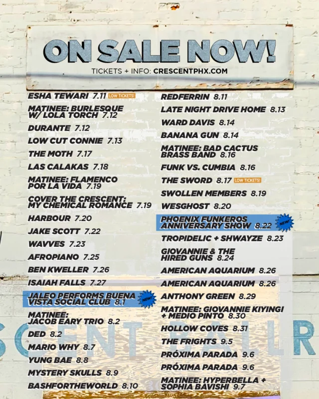 on sale now at crescentphx.com ✨⁠
⁠
• #crescentballroom • #dtphx • #livemusic •